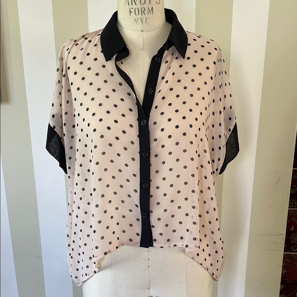 Forever 21 Polka Dot Button-Up Blouse in size S